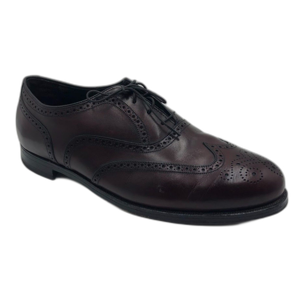 Florsheim Vintage Burgundy Leather Wingtip Oxford Shoes Men’s 9 3E Wide